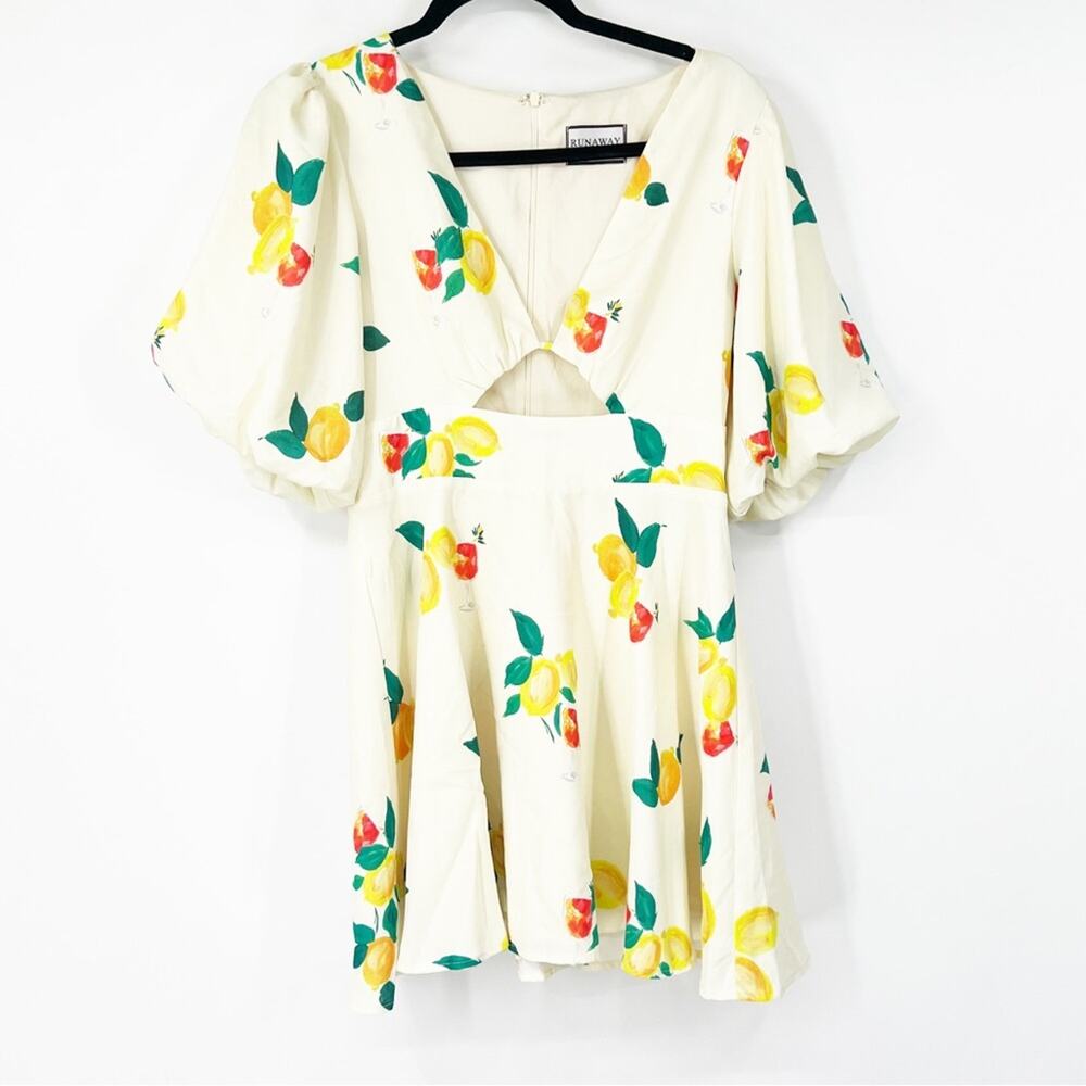 Runaway Mikaela Mini Dress in Lemon & Drink Print - Picture 2 of 7